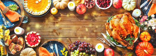 Fotografia Thanksgiving celebration traditional dinner concept
