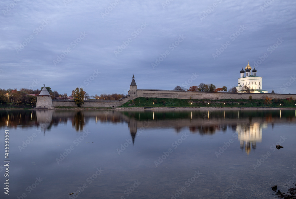 Pskov Kremlin at evening