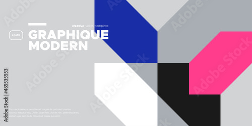 Modern geometric presentation template. Minimal vector banner.