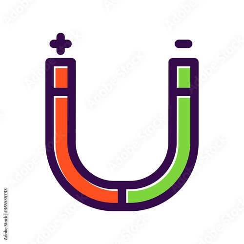 Magnet Filled Vector Icon Design