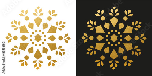 Golden Snowflake - Vector Crystal Ornament