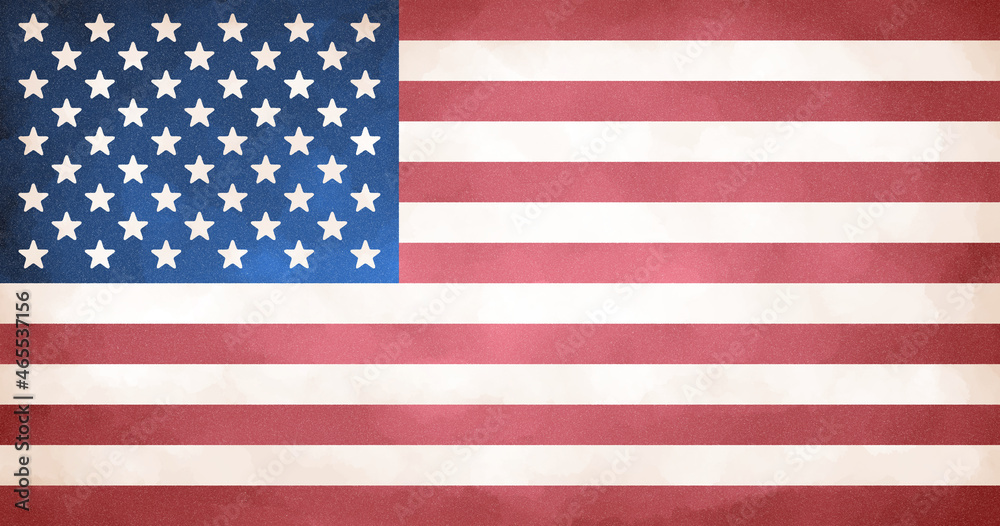 星条旗 アメリカの国旗 の手描きビンテージ風イラスト Stock Illustration Adobe Stock
