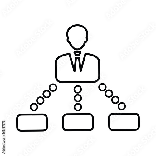 Management, hierarchy line icon. Outline vector.