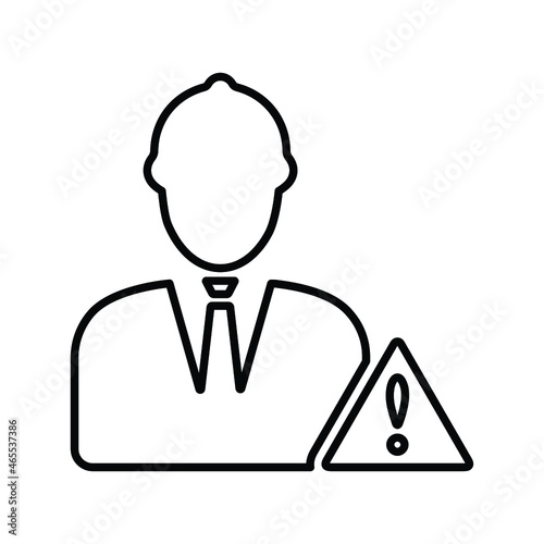 Warning, emergency service outline icon. Line art vector.