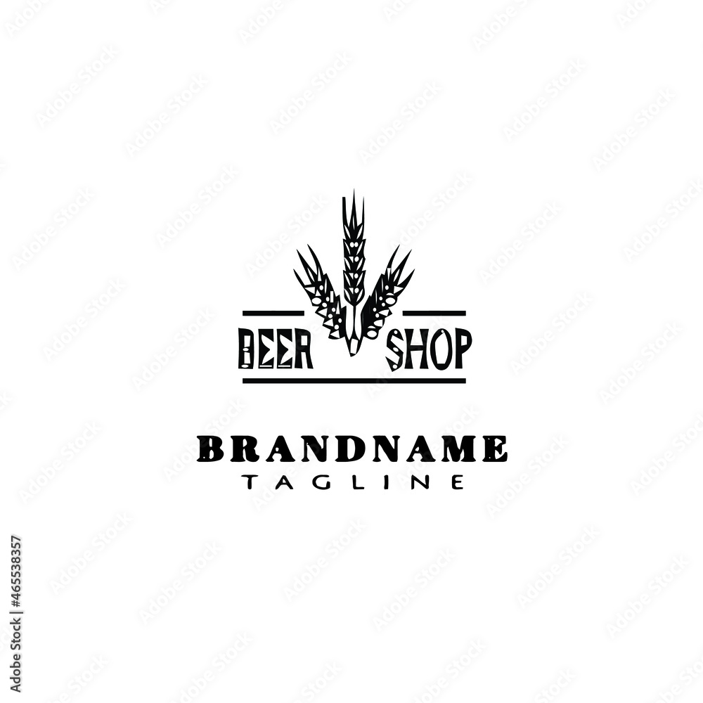 beer logo cartoon icon design template black isolated illustration