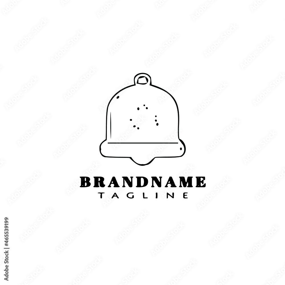 bell cartoon logo icon design template black isolated vector cute