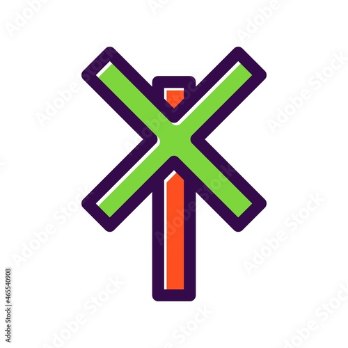 Level Crossing Filled Vector Icon Design