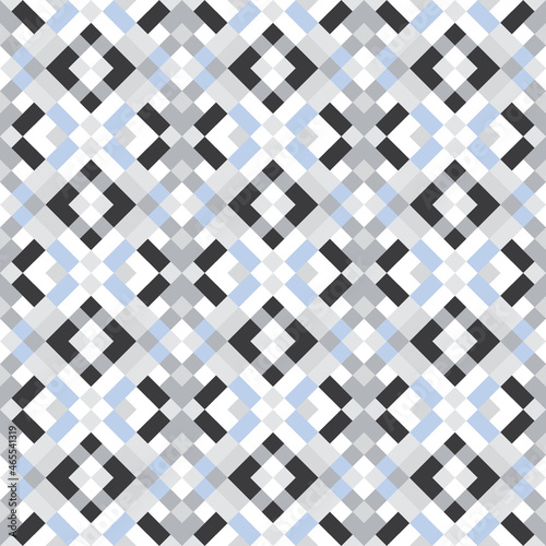 Mosaic seamless texture. Abstract pattern. Vector geometric background of triangles in soft blue and gray colors