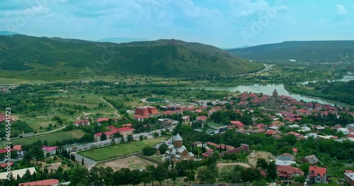 The city of Mtskheta from a bird's-eye view with all the main attractions photo