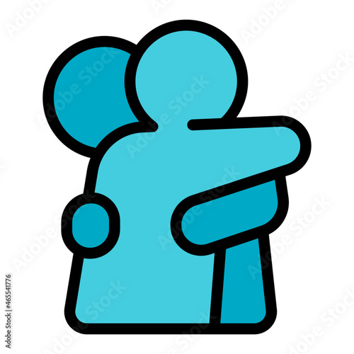 hug filled outline icon