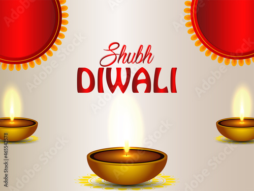 Wallpaper Mural Happy diwali celebration background with diwali diya on creative background Torontodigital.ca