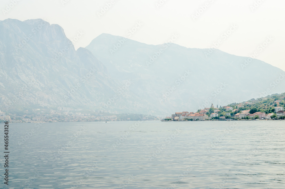 Panorama of Prcan in the Bay of Kotor