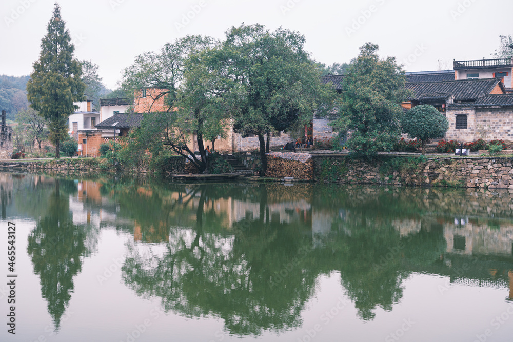 Scenery of Dingli Bay Ancient Town, Xinyang, Henan