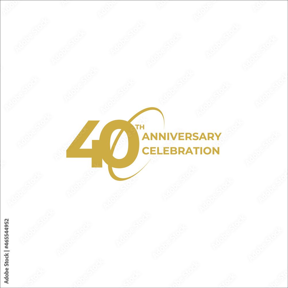 40 years anniversary. Anniversary template design concept with golden number , design for event, invitation card, greeting card, banner, poster, flyer, book cover and print. Vector Eps10