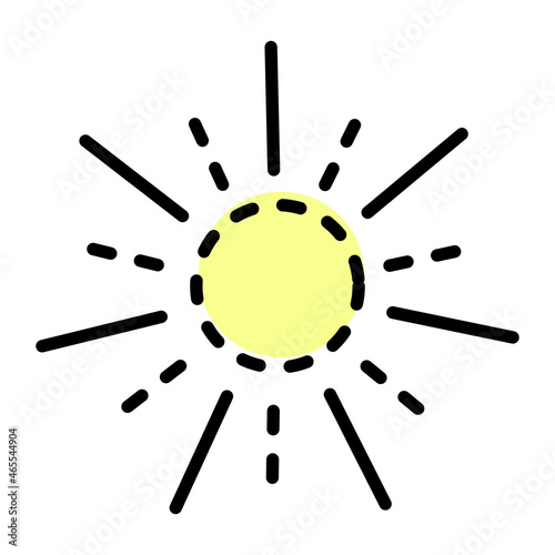 simple sunshine, linear, vector illustration 