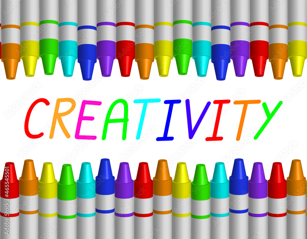 Fototapeta premium colorful pens or crayons, creativity concept, vector illustration 