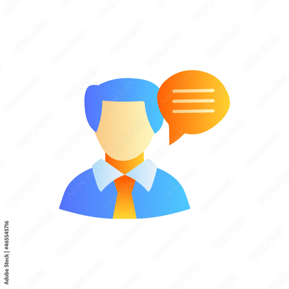 man talking icon in gradient color style