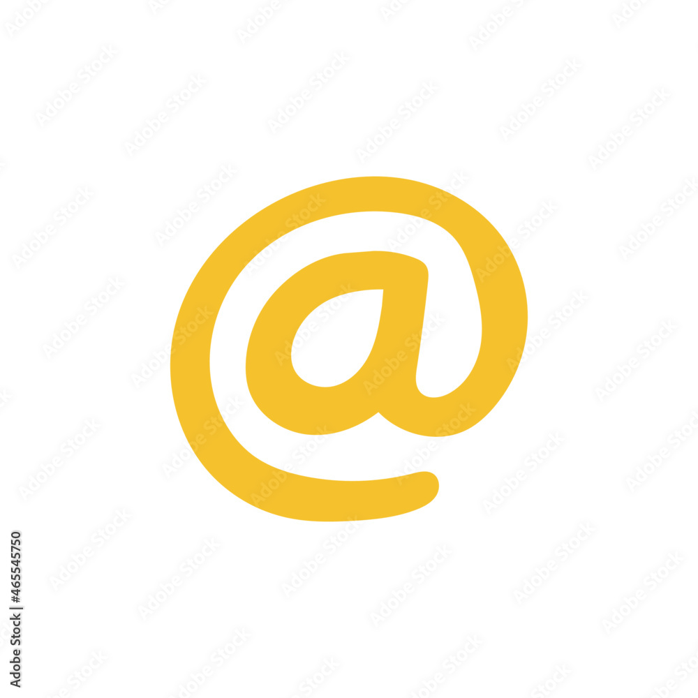 at sign icon. Email adress sign icon in color icon, isolated on white background at sign icon. Email adress sign icon in color icon, isolated on white background
