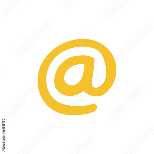 at sign icon. Email adress sign icon in color icon  isolated on white background 