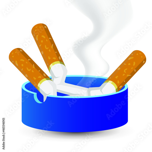 cigarettes and ashtray, vector illustration 