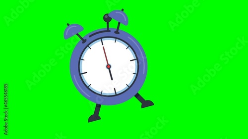 Animation of ringing alarm clock. alarm clock that sounds loudly in the morning to wake up from bed. wake-up time morning. alarm clock vibrating at the set time.

