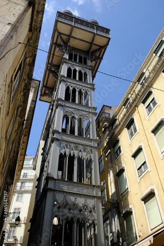 Portugal Lisbon - Santa Justa Lift - Carmo Lift - elevator in historic center © Marko