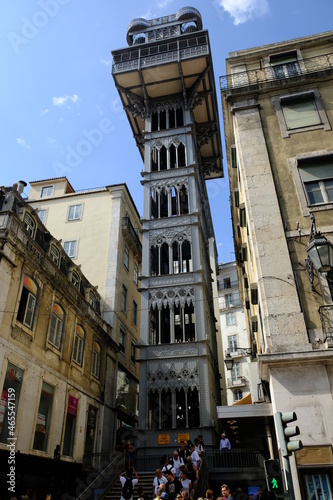 Portugal Lisbon - Santa Justa Lift - Carmo Lift -  elevator in historic center © Marko