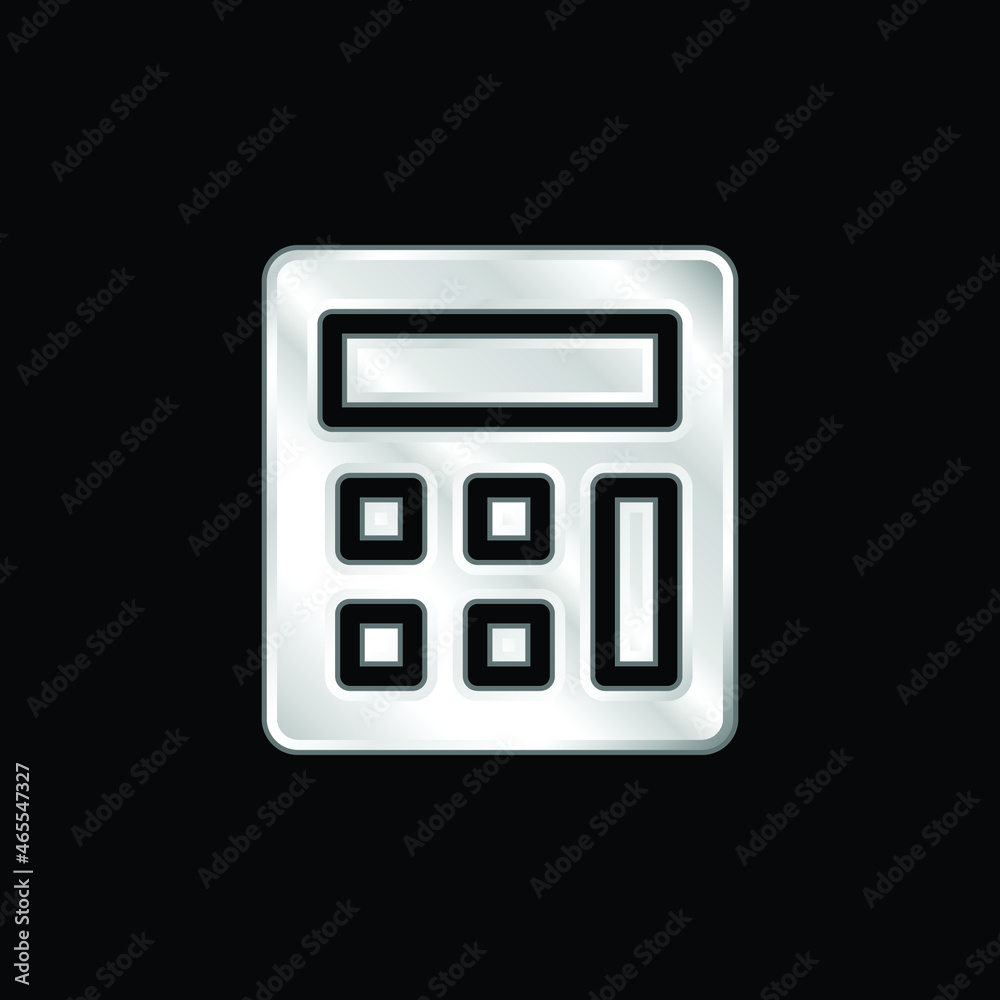 Accounting silver plated metallic icon Accounting silver plated metallic icon
