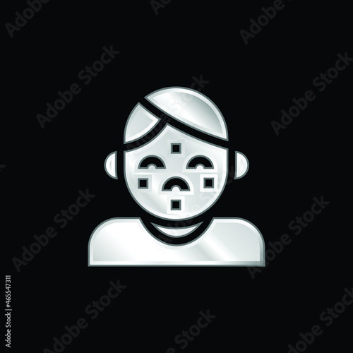 Acne silver plated metallic icon