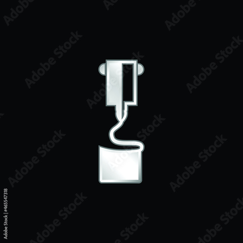 3d Printer Printing Symbol silver plated metallic icon