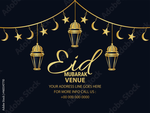 Eid mubarak invitation greeting card