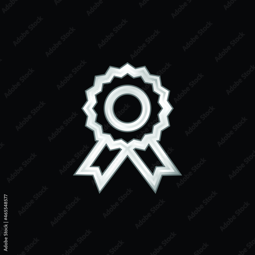 Badge silver plated metallic icon Badge silver plated metallic icon