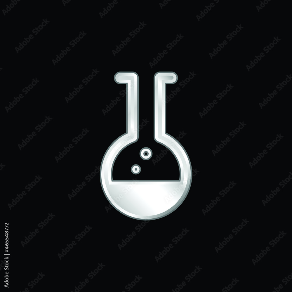 Beaker silver plated metallic icon Beaker silver plated metallic icon