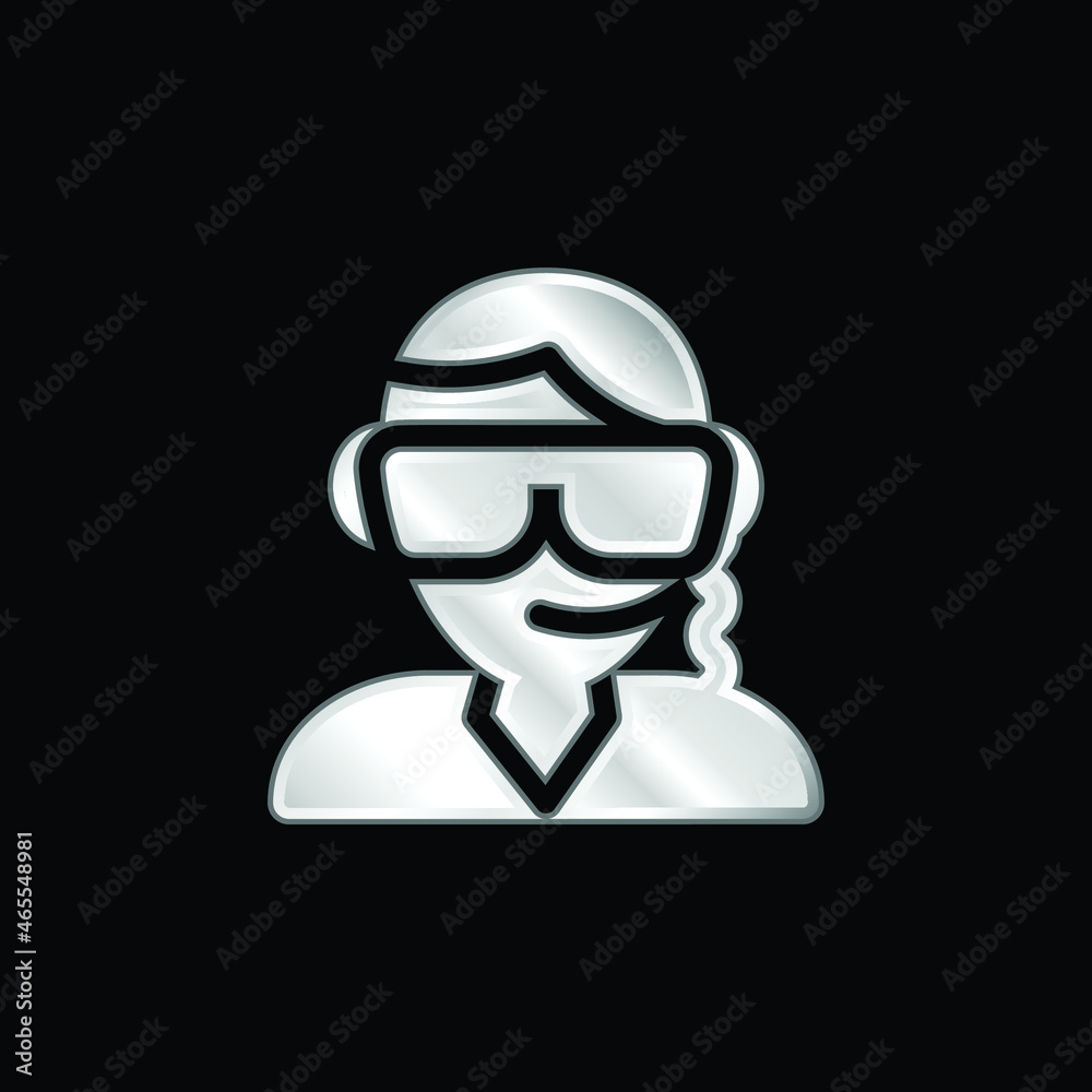 Bodyguard silver plated metallic icon Bodyguard silver plated metallic icon