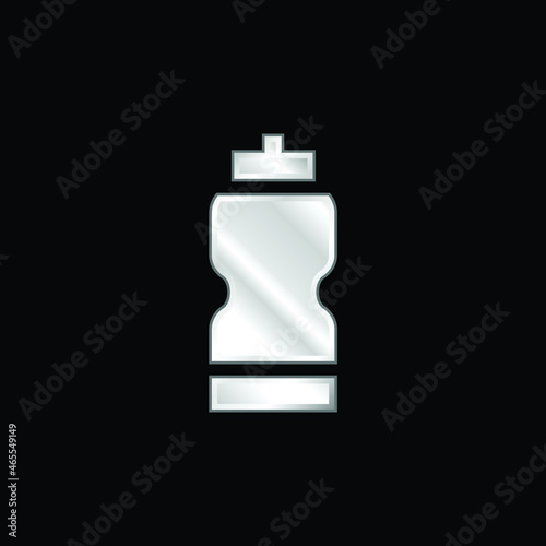 Bottle silver plated metallic icon