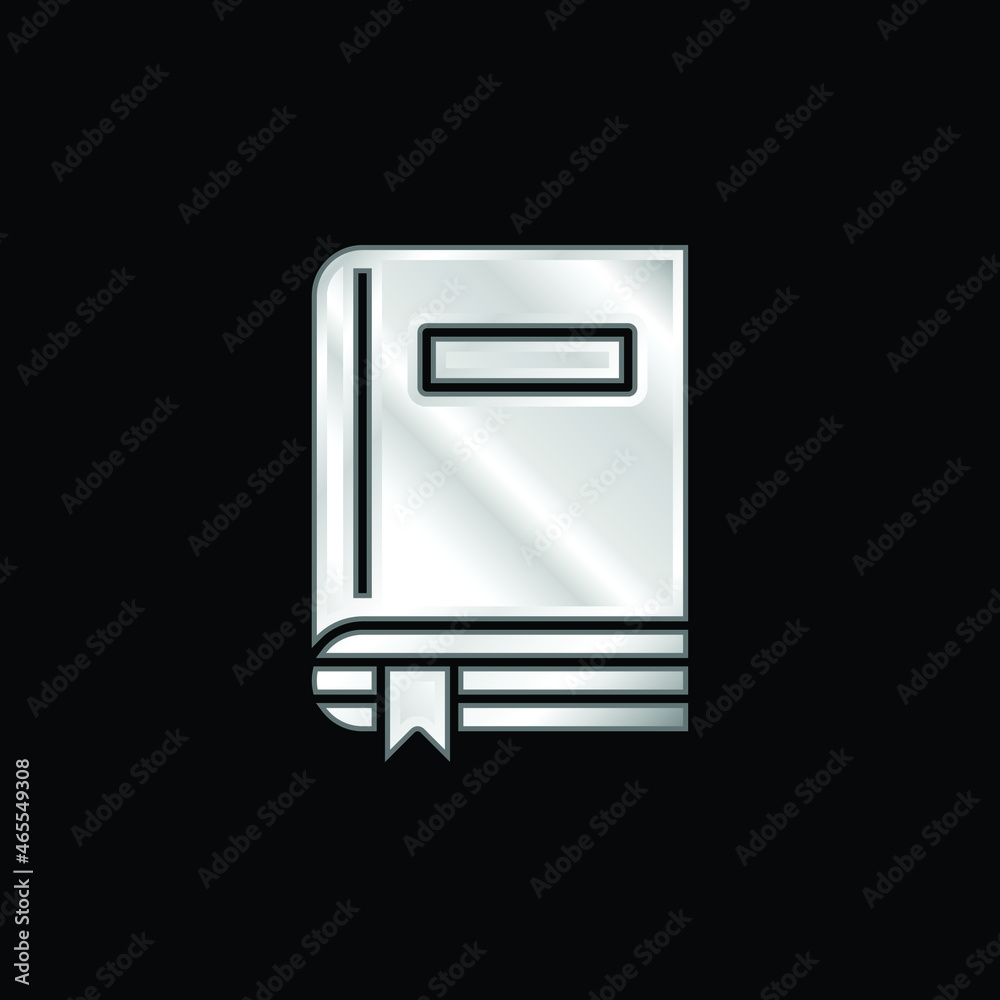 Book silver plated metallic icon