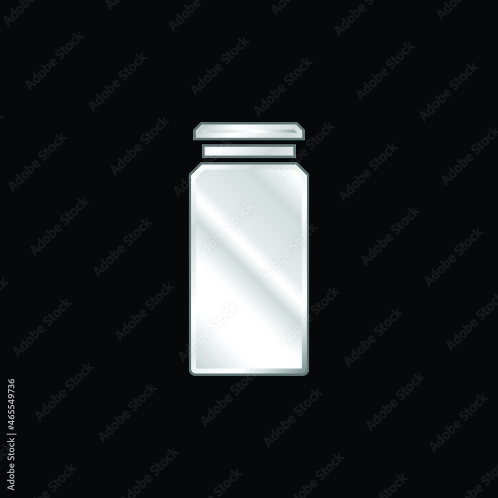 Bottle silver plated metallic icon Bottle silver plated metallic icon