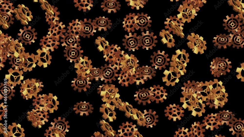 custom made wallpaper toronto digitalGolden metal gears floating in air on black background. Configuration settings of computer. Gold wheel. Business concept. Loop animation.