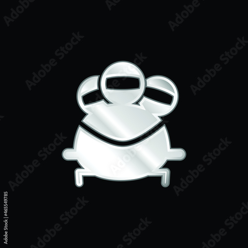 Bobsleigh Olympic Sport silver plated metallic icon