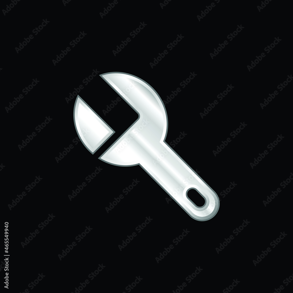Big Wrench silver plated metallic icon Big Wrench silver plated metallic icon