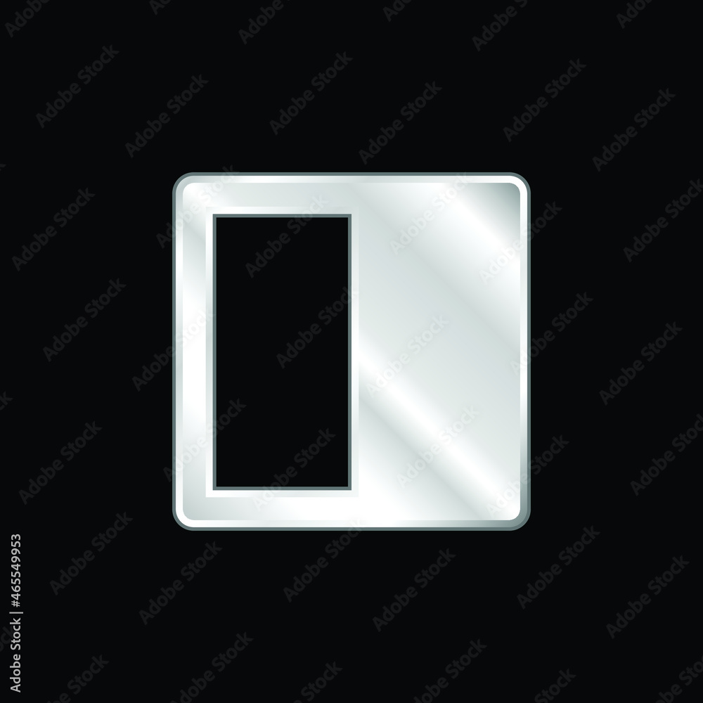 Black And White silver plated metallic icon