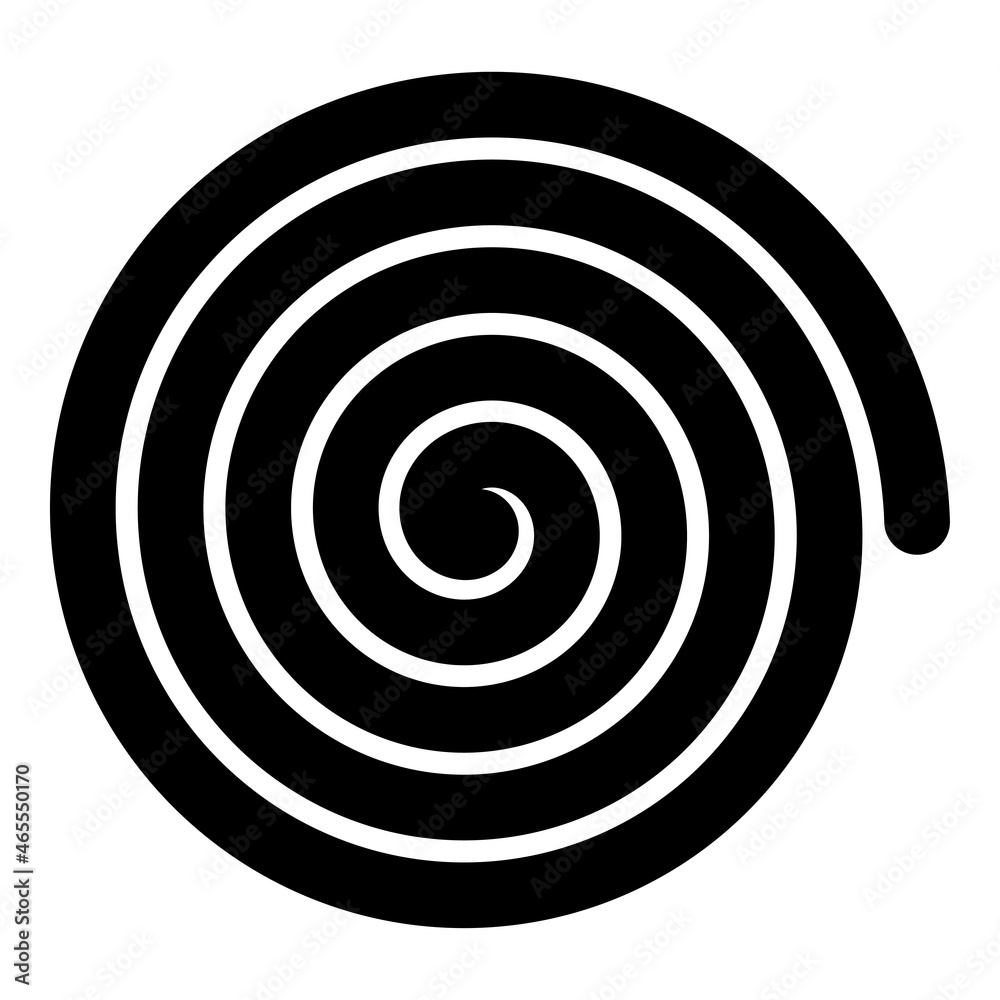 Line in circle form. Single thick line spiral goes to edge of canvas. Vector illustration Line in circle form. Single thick line spiral goes to edge of canvas. Vector illustration