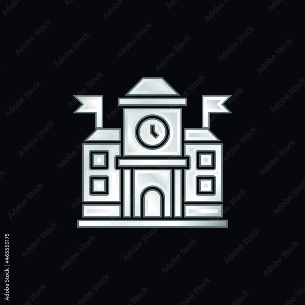 Academy silver plated metallic icon Academy silver plated metallic icon