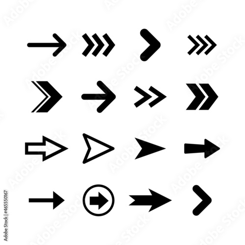 Arrow icons set. Collection of vector arrows. Simple vectors.