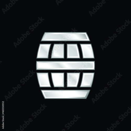 Barrel silver plated metallic icon