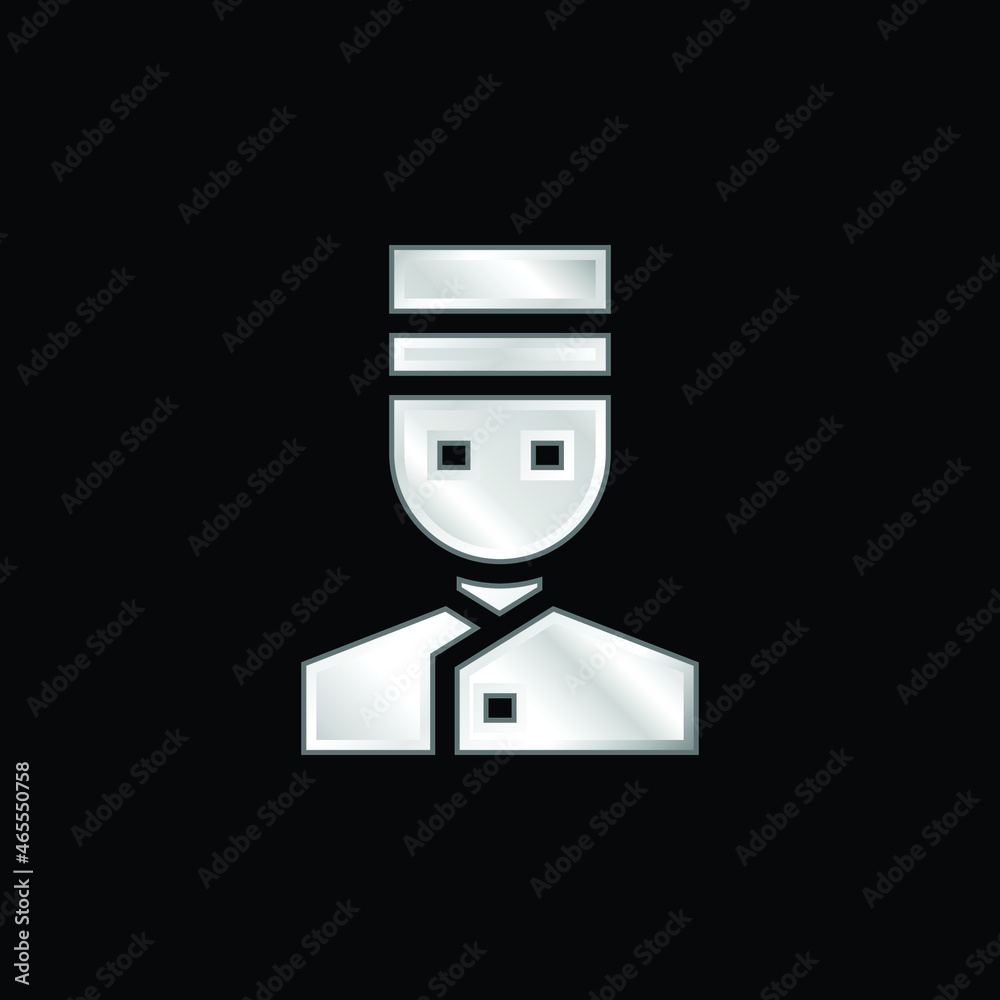 Bellhop silver plated metallic icon Bellhop silver plated metallic icon