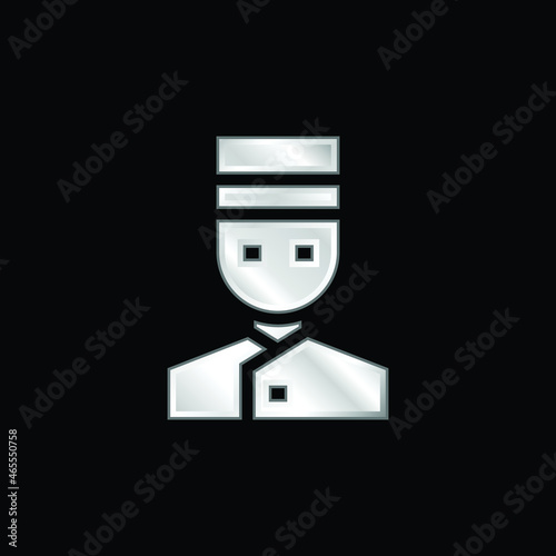 Bellhop silver plated metallic icon
