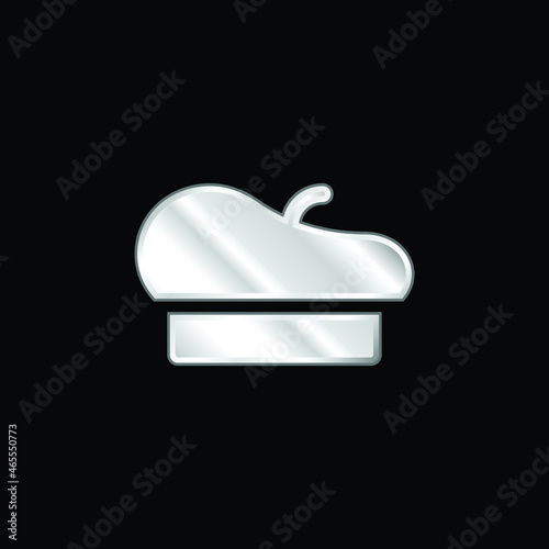 Beret silver plated metallic icon