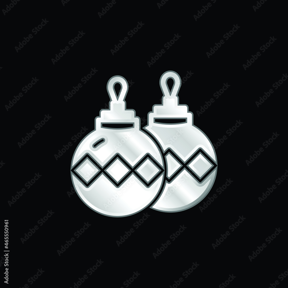 Bauble silver plated metallic icon Bauble silver plated metallic icon