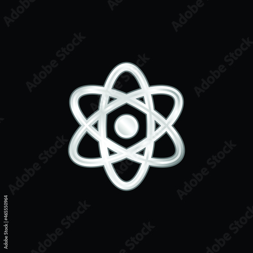 Atom silver plated metallic icon
